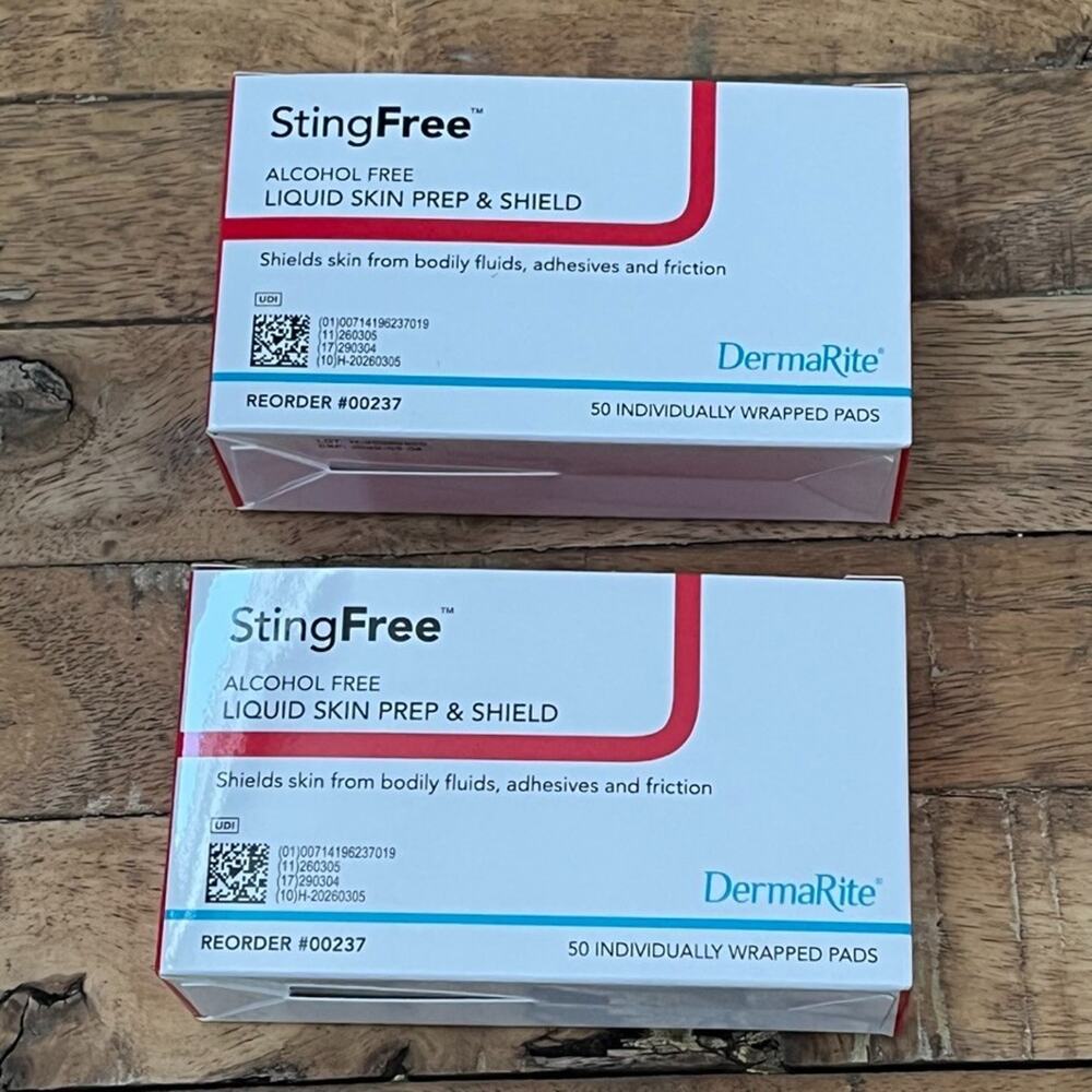 50 Ct DermaRite 00237 Sting Free Liquid Skin Prep & Shield Pads Exp. 2029